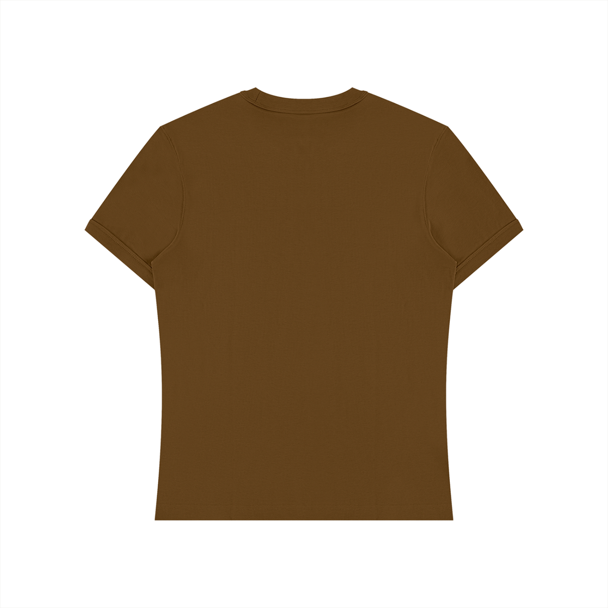Unisex Slim Fit Cotton Spandex T-Shirt in coffee, alternate angle