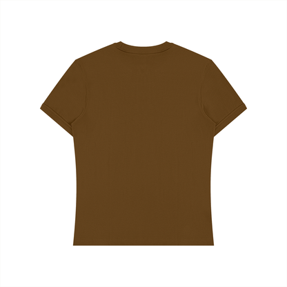 Unisex Slim Fit Cotton Spandex T-Shirt in coffee, alternate angle