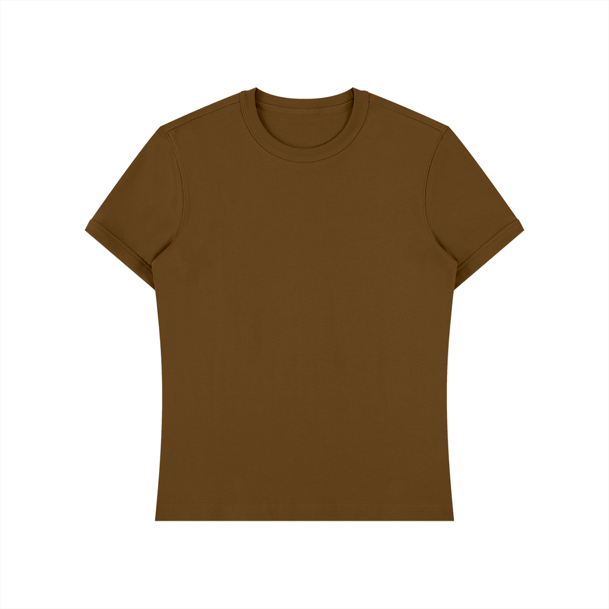 Unisex Slim Fit Cotton Spandex T-Shirt in coffee