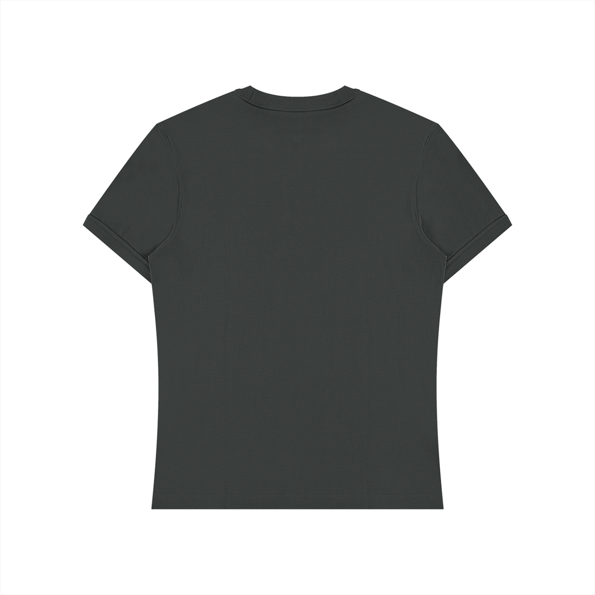 Unisex Slim Fit Cotton Spandex T-Shirt in dark gray, alternate angle