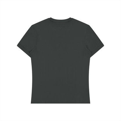 Unisex Slim Fit Cotton Spandex T-Shirt in dark gray, alternate angle