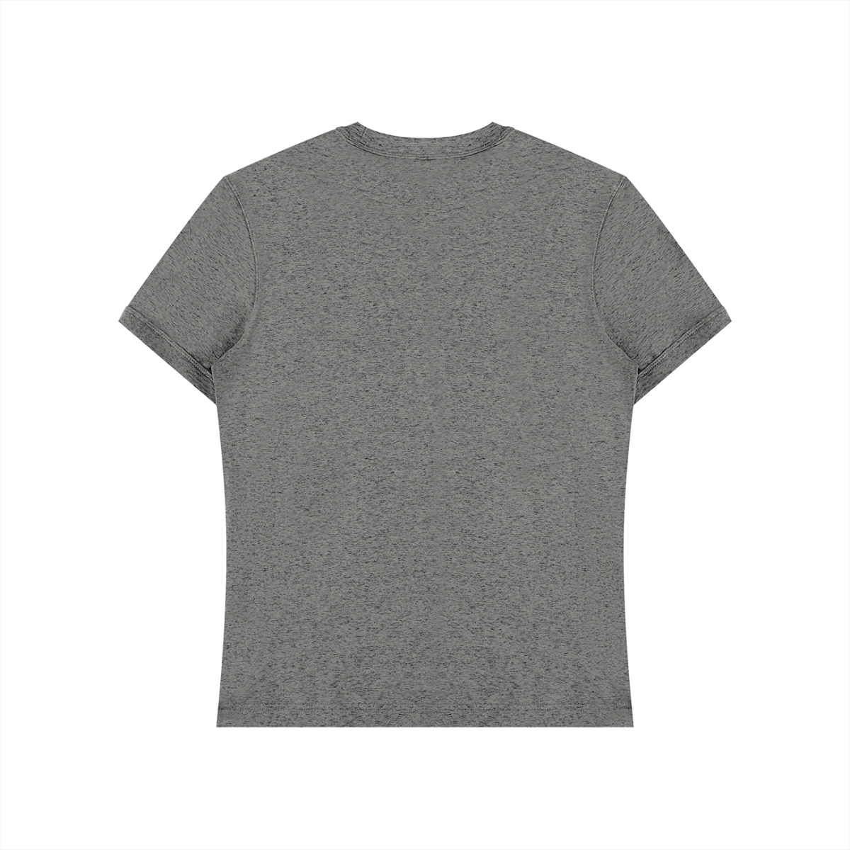 Unisex Slim Fit Cotton Spandex T-Shirt in flower gray, alternate angle