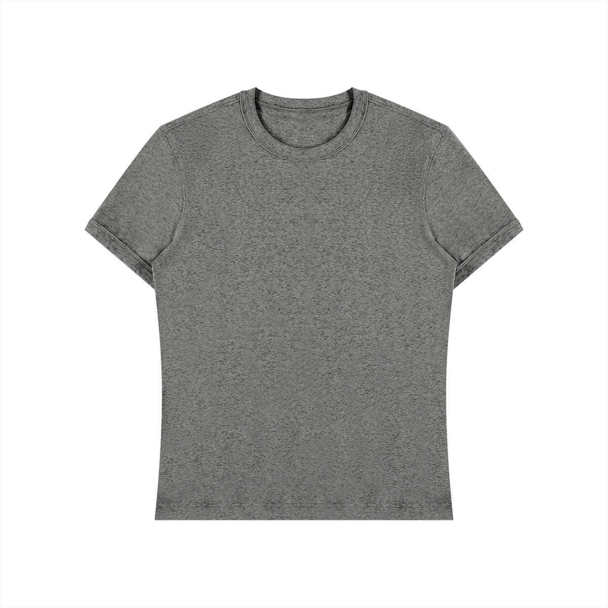 Unisex Slim Fit Cotton Spandex T-Shirt in flower gray