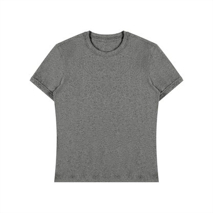 Unisex Slim Fit Cotton Spandex T-Shirt in flower gray
