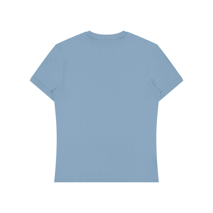 Unisex Slim Fit Cotton Spandex T-Shirt in gray blue, alternate angle