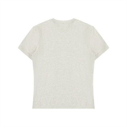 Unisex Slim Fit Cotton Spandex T-Shirt in oat gray, alternate angle