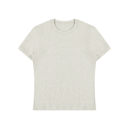 Unisex Slim Fit Cotton Spandex T-Shirt in oat gray