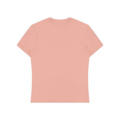 Unisex Slim Fit Cotton Spandex T-Shirt in pink, alternate angle
