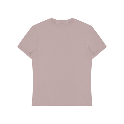 Unisex Slim Fit Cotton Spandex T-Shirt in plum purple, alternate angle