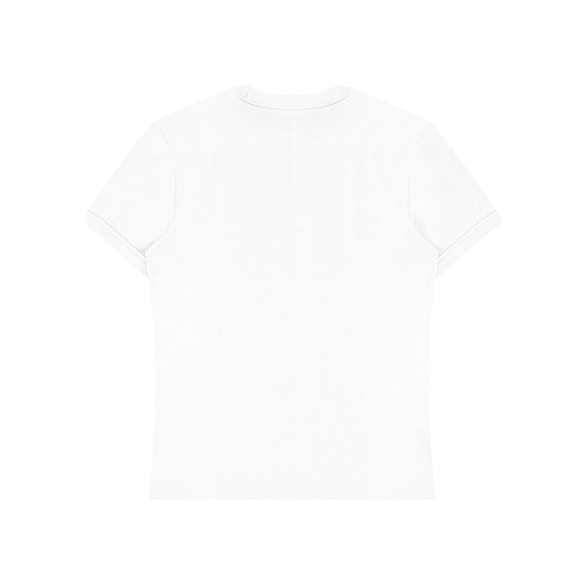 Unisex Slim Fit Cotton Spandex T-Shirt in white, alternate angle