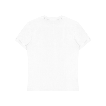 Unisex Slim Fit Cotton Spandex T-Shirt in white, alternate angle