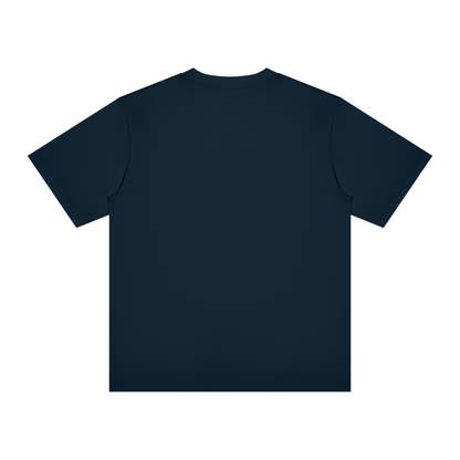 Unisex Slim Fit Crewneck T-Shirt in navy blue, alternate angle