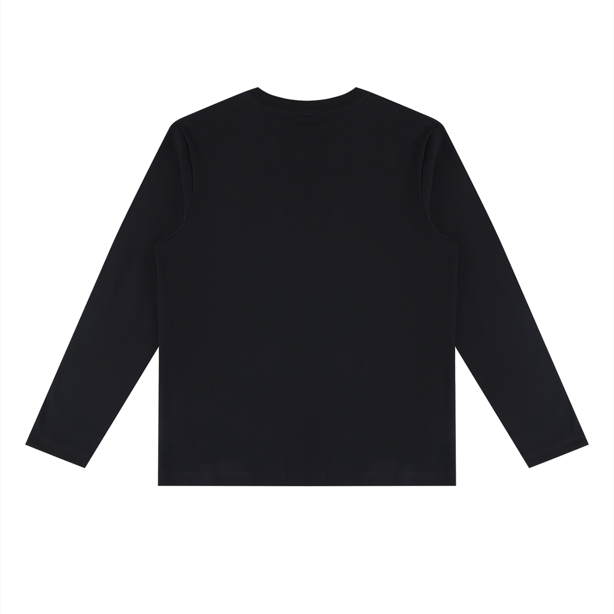 Unisex Slim Fit Long Sleeve T-Shirt in black, alternate angle