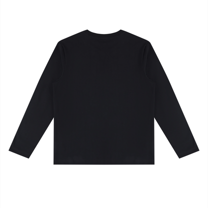 Unisex Slim Fit Long Sleeve T-Shirt in black, alternate angle