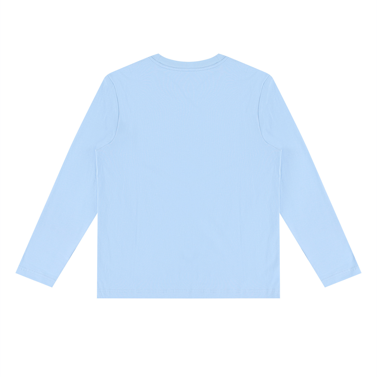 Unisex Slim Fit Long Sleeve T-Shirt in sky blue, alternate angle