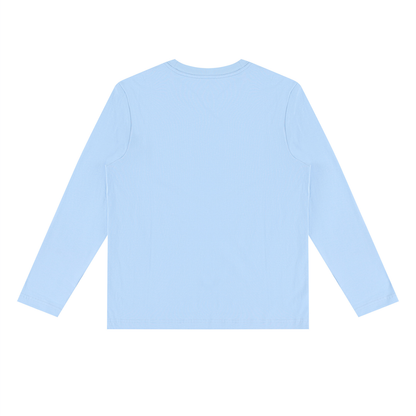 Unisex Slim Fit Long Sleeve T-Shirt in sky blue, alternate angle
