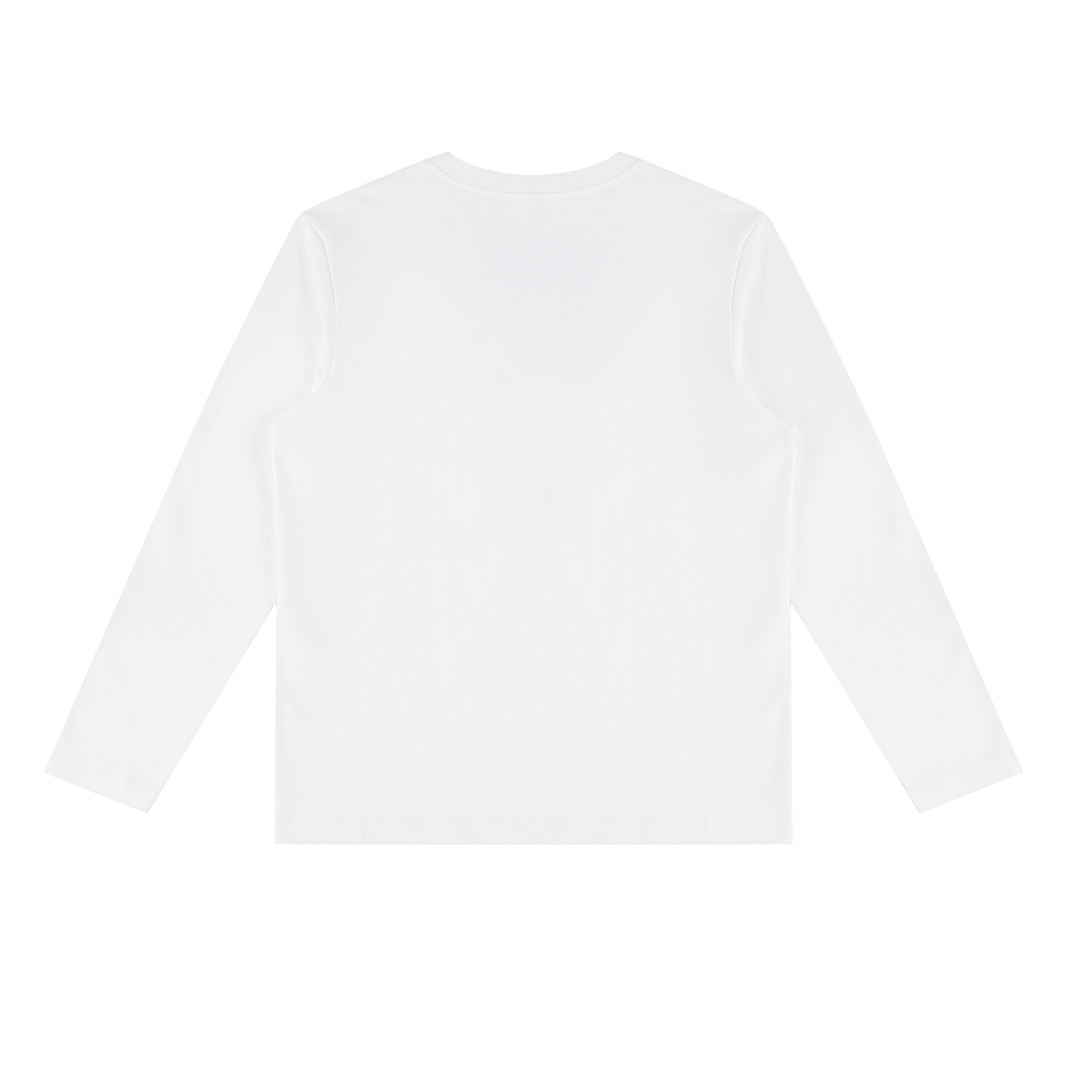 Unisex Slim Fit Long Sleeve T-Shirt in white, alternate angle