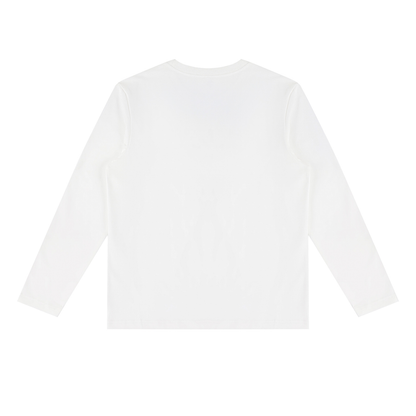 Unisex Slim Fit Long Sleeve T-Shirt in white, alternate angle