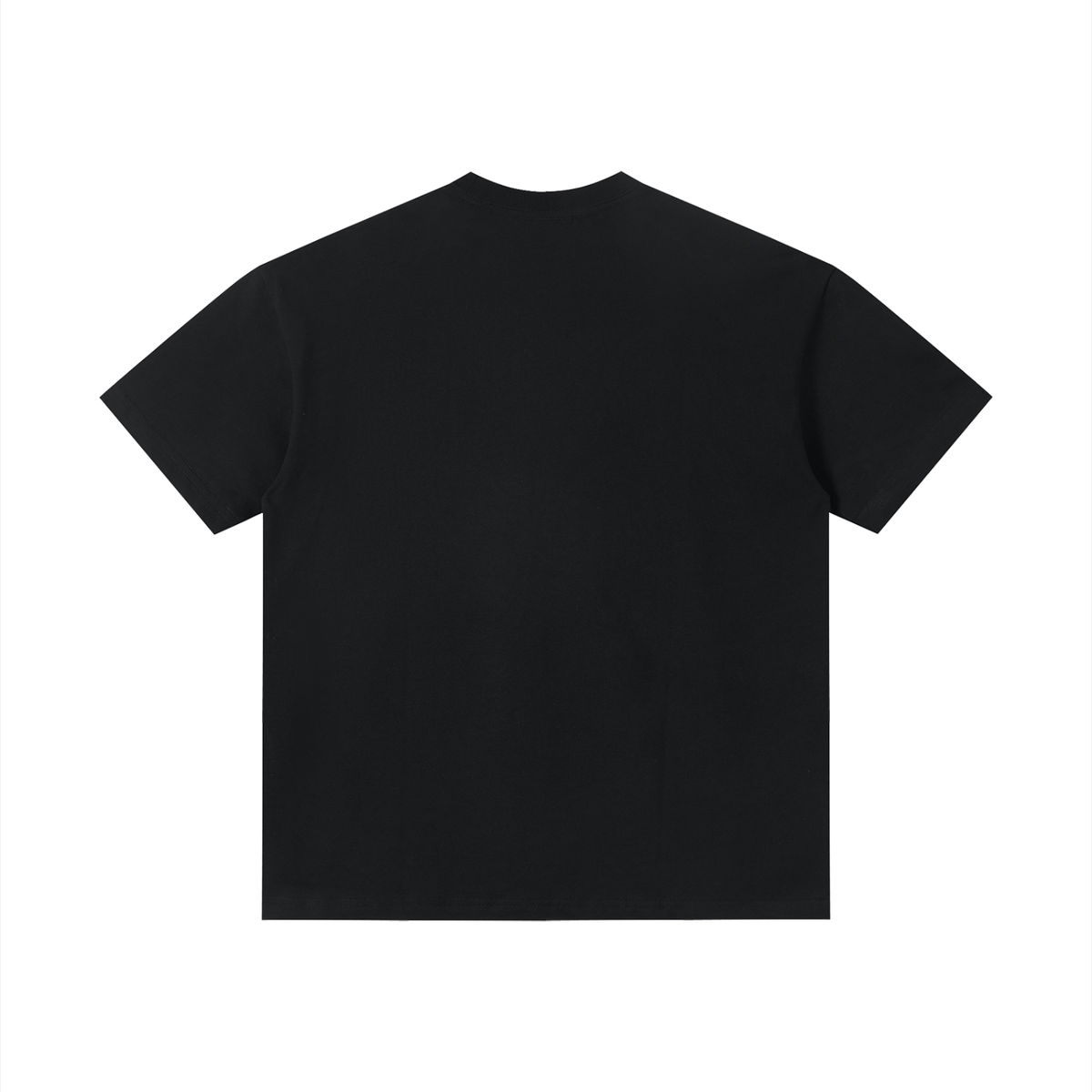 Unisex Slim Fit Tonal Paneled Cotton T-Shirt in black, alternate angle