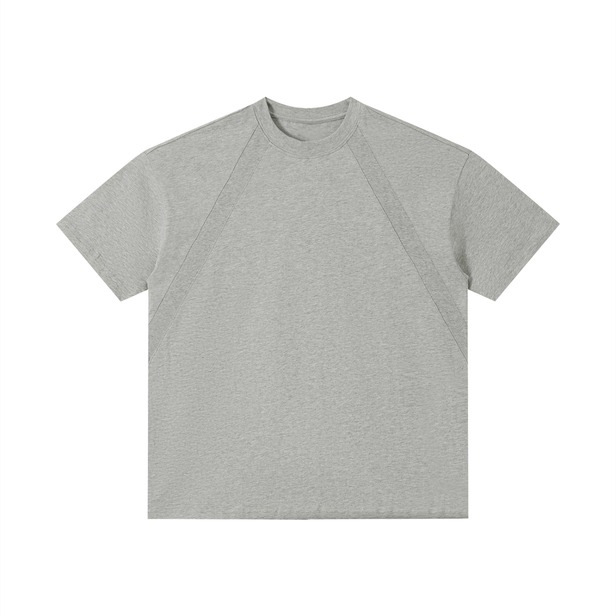 Unisex Slim Fit Tonal Paneled Cotton T-Shirt in flower gray