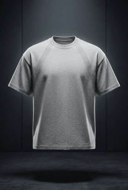 Unisex Slim Fit Tonal Paneled Cotton T-Shirt
