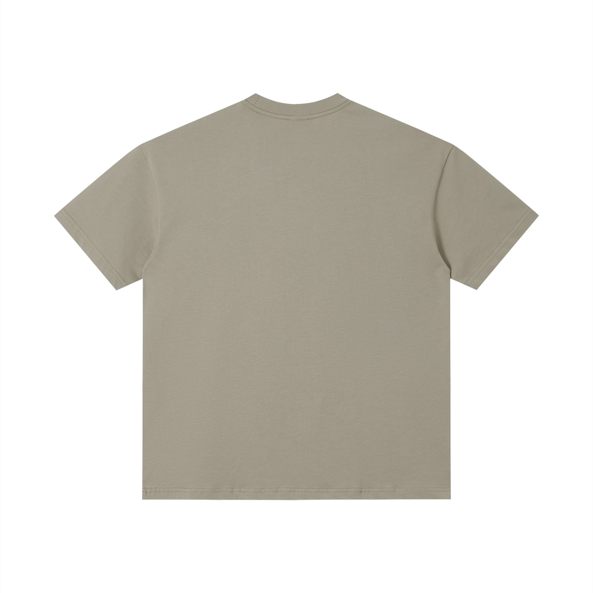 Unisex Slim Fit Tonal Paneled Cotton T-Shirt in gray green, alternate angle