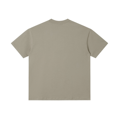 Unisex Slim Fit Tonal Paneled Cotton T-Shirt in gray green, alternate angle