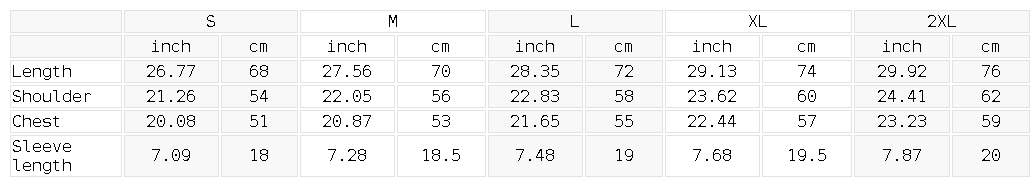 Size chart for the Unisex Slim Fit Tonal Paneled Cotton T-Shirt