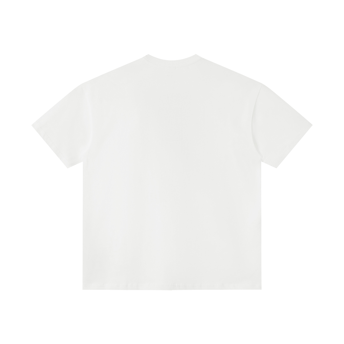 Unisex Slim Fit Tonal Paneled Cotton T-Shirt in white, alternate angle