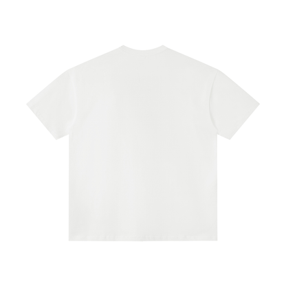 Unisex Slim Fit Tonal Paneled Cotton T-Shirt in white, alternate angle