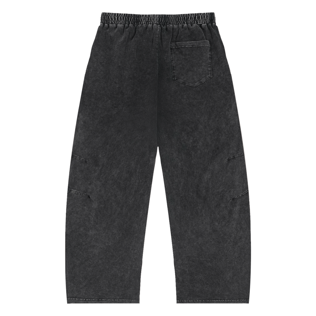 Unisex Snow Wash Drawstring Cotton Pants in black, alternate angle