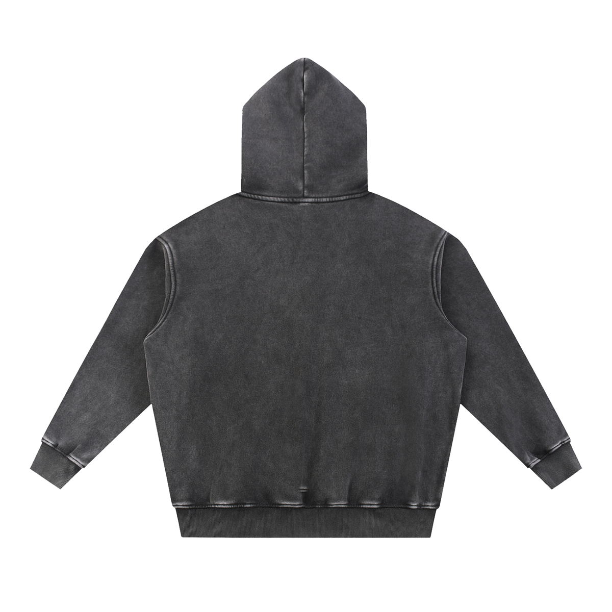 Unisex Snow Wash Fleece Oversize Hoodie in black, alternate angle