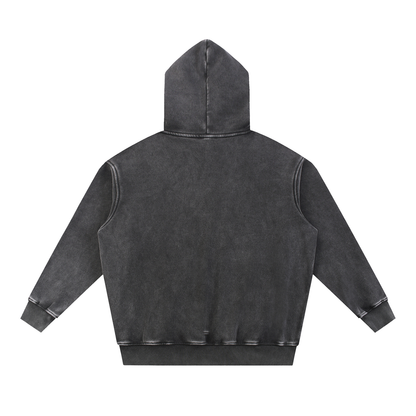 Unisex Snow Wash Fleece Oversize Hoodie in black, alternate angle
