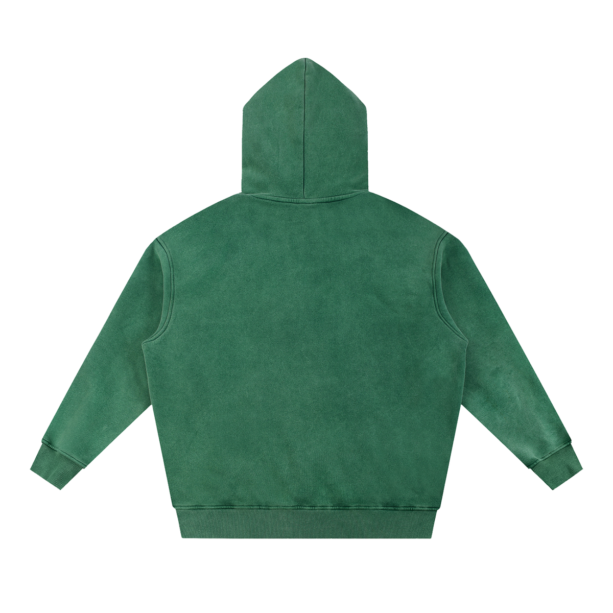 Unisex Snow Wash Fleece Oversize Hoodie in dark green, alternate angle