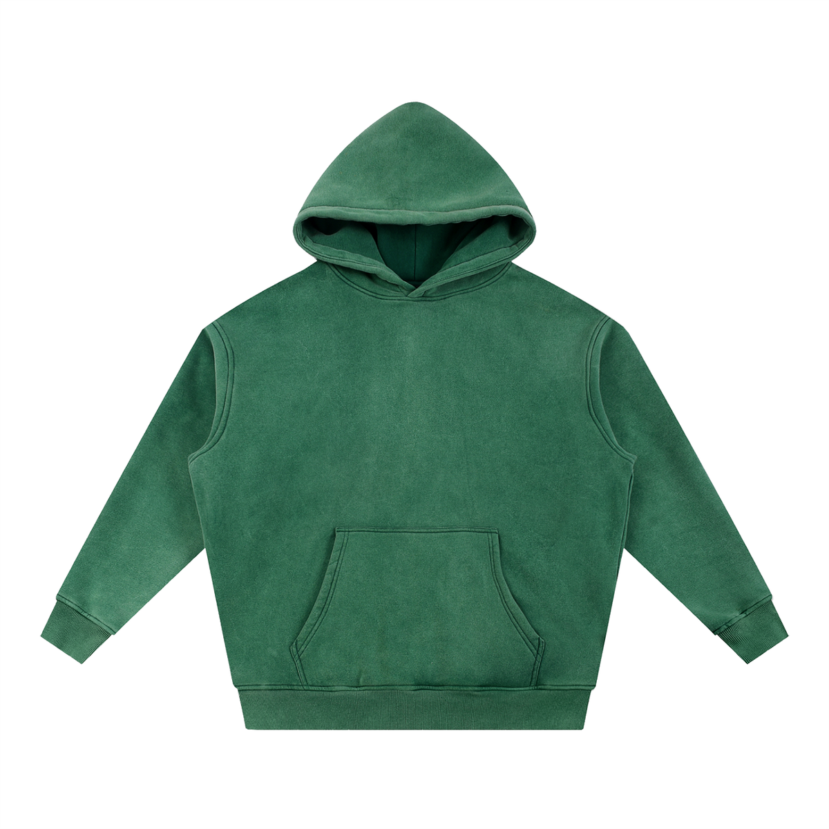 Unisex Snow Wash Fleece Oversize Hoodie in dark green