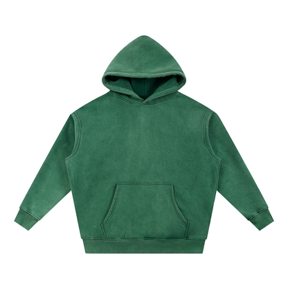 Unisex Snow Wash Fleece Oversize Hoodie in dark green