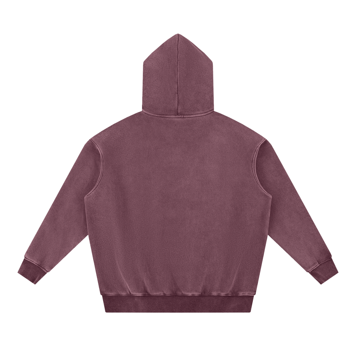 Unisex Snow Wash Fleece Oversize Hoodie in jujube red, alternate angle