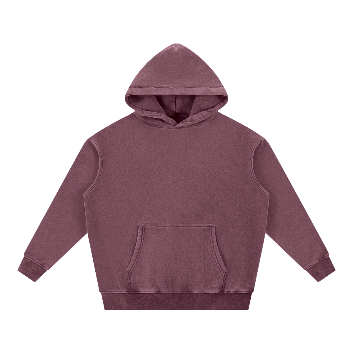 Unisex Snow Wash Fleece Oversize Hoodie in jujube red