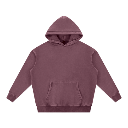 Unisex Snow Wash Fleece Oversize Hoodie in jujube red