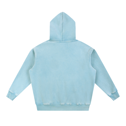 Unisex Snow Wash Fleece Oversize Hoodie in lake blue, alternate angle