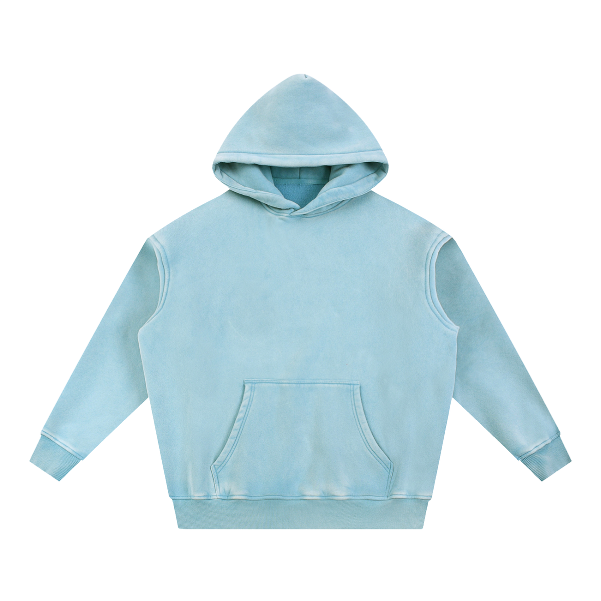 Unisex Snow Wash Fleece Oversize Hoodie in lake blue