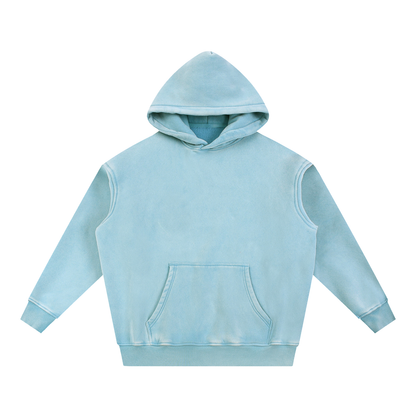 Unisex Snow Wash Fleece Oversize Hoodie in lake blue