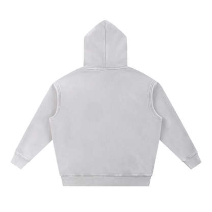 Unisex Snow Wash Fleece Oversize Hoodie in light gray, alternate angle