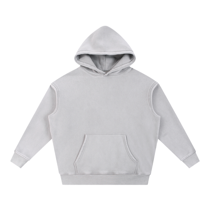 Unisex Snow Wash Fleece Oversize Hoodie in light gray