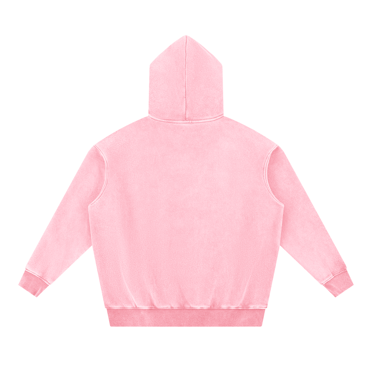 Unisex Snow Wash Fleece Oversize Hoodie in pink, alternate angle