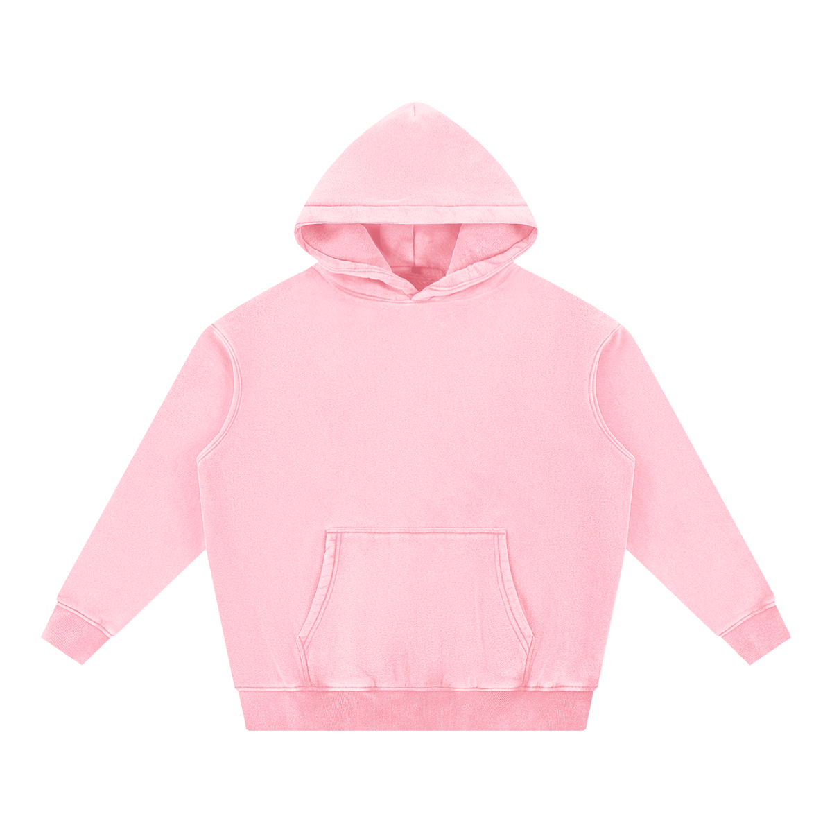 Unisex Snow Wash Fleece Oversize Hoodie in pink