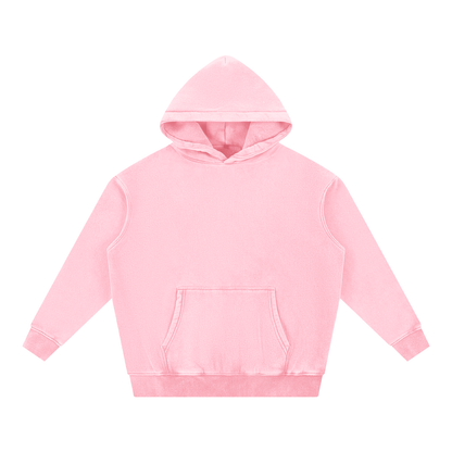 Unisex Snow Wash Fleece Oversize Hoodie in pink