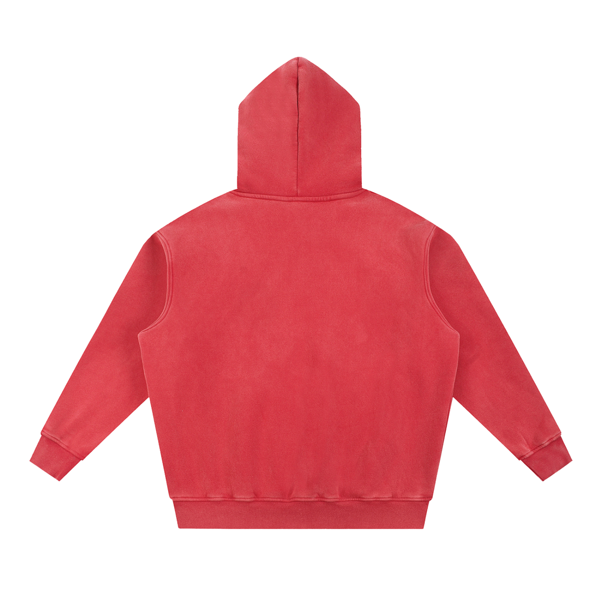 Unisex Snow Wash Fleece Oversize Hoodie in red, alternate angle