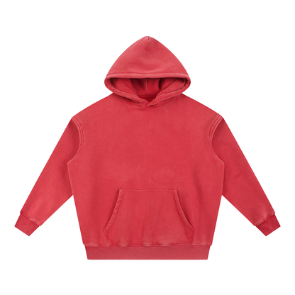 Unisex Snow Wash Fleece Oversize Hoodie in red