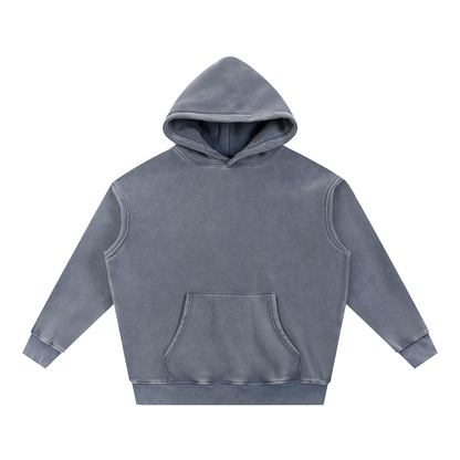 Unisex Snow Wash Fleece Oversize Hoodie in royal blue